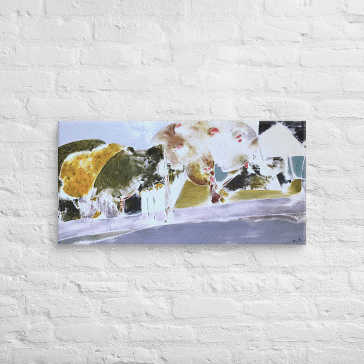 Landscape with Trees (1984) on canvas (16" x 32") product image (2)