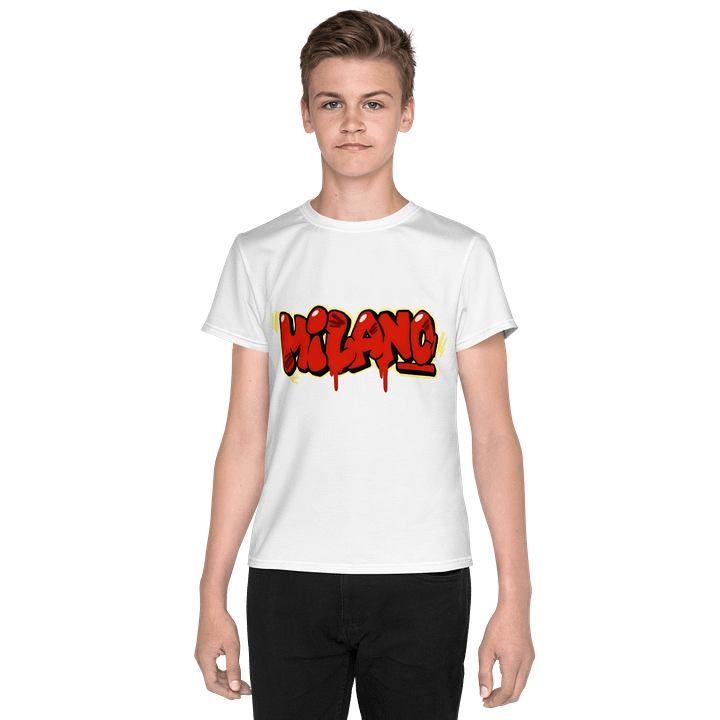 Kids Youth Crew Neck T-Shirt All-Over Print Milano Slogan product image (1)
