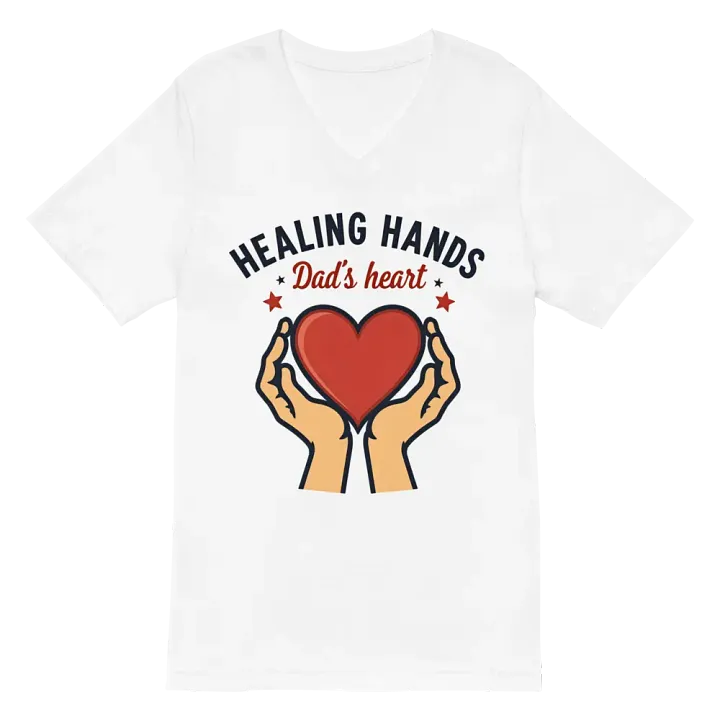 Healing Hands Dad's Heart V-Neck Tee product image (2)