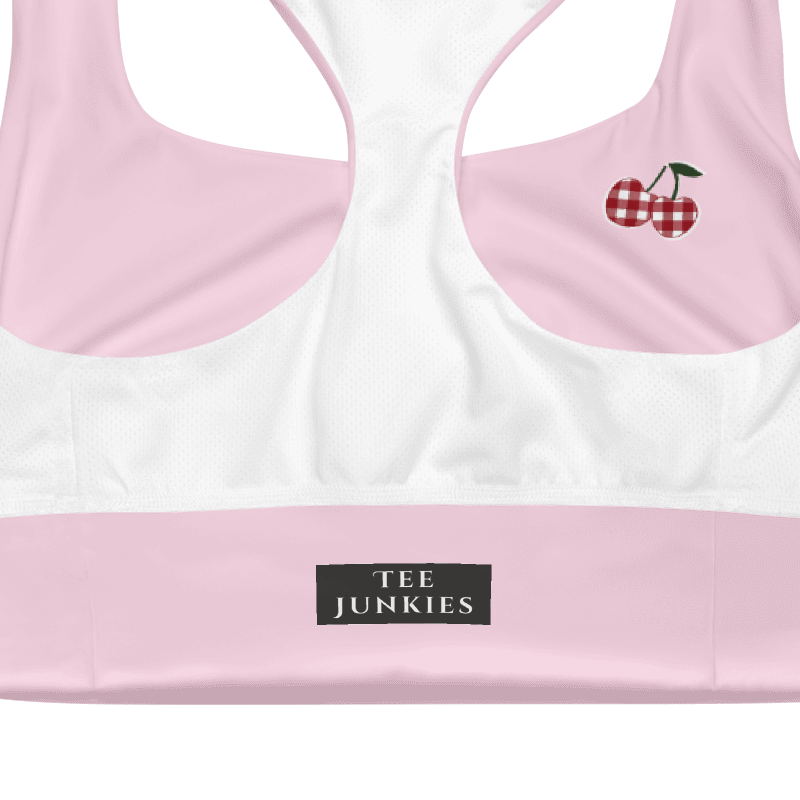 Pink Gingham Cherry Sports Bra product image (6)