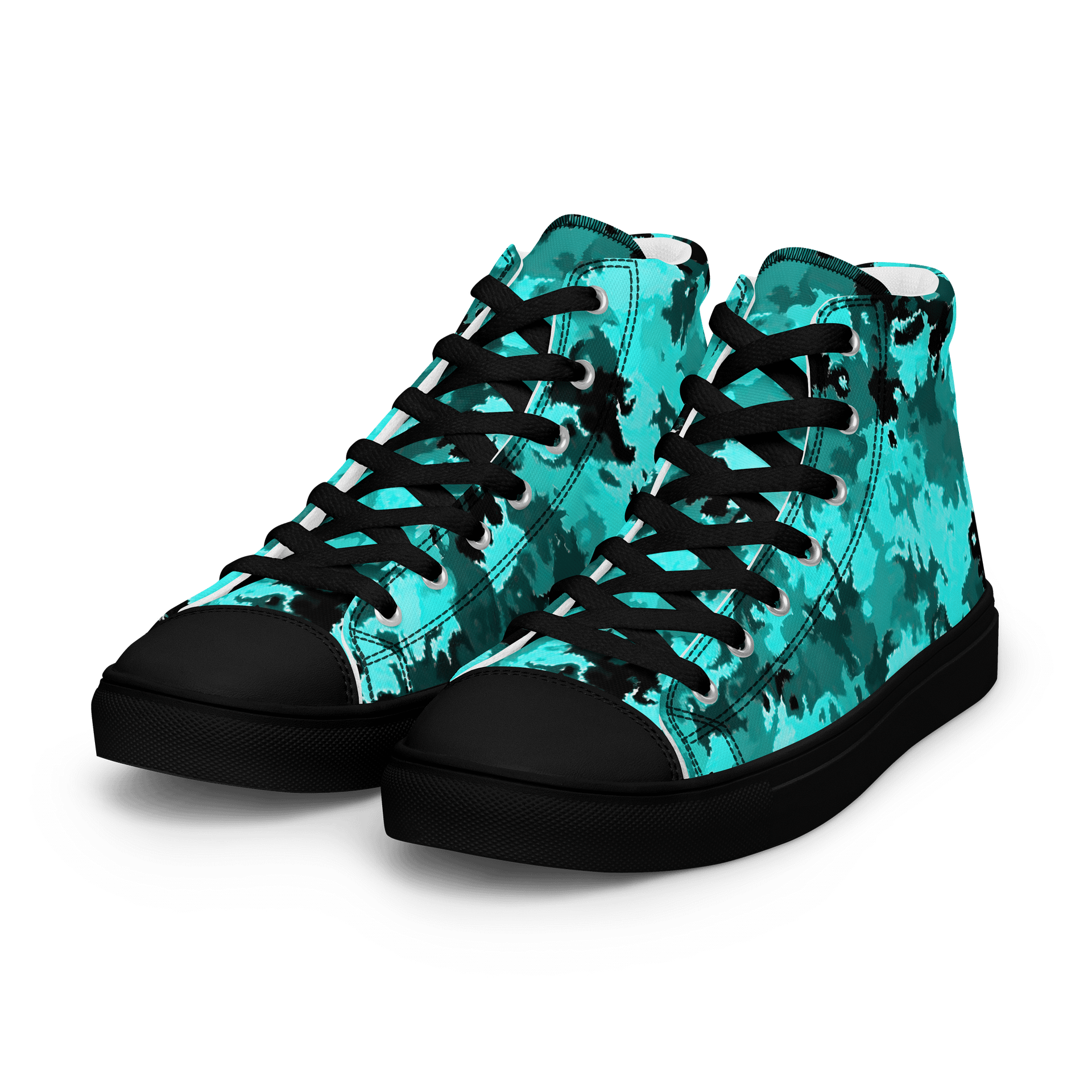 Turquoise Camo Men's High Tops product image (6)