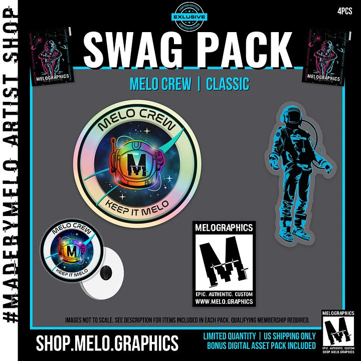 [LIMITED EDITION] #MeloCrew Swag Pack + BONUS Digital Assets | #MadeByMELO product image (1)