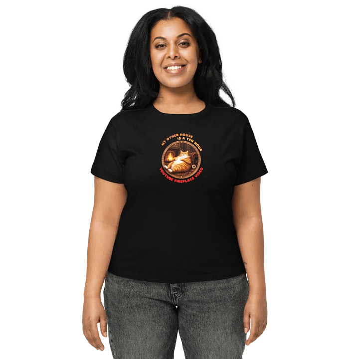 Cozy Cat - My Other House is a Ten Hour YouTube Fireplace Video | High Waisted Tee product image (2)