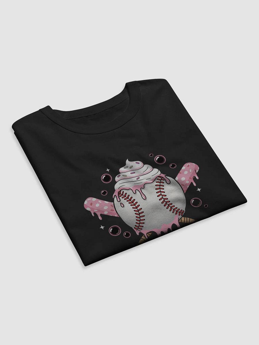 Sweet Softball Vibes T-Shirt – Cute Dripping Ice Cream Baseball & Pink Polka Dot Bats product image (10)
