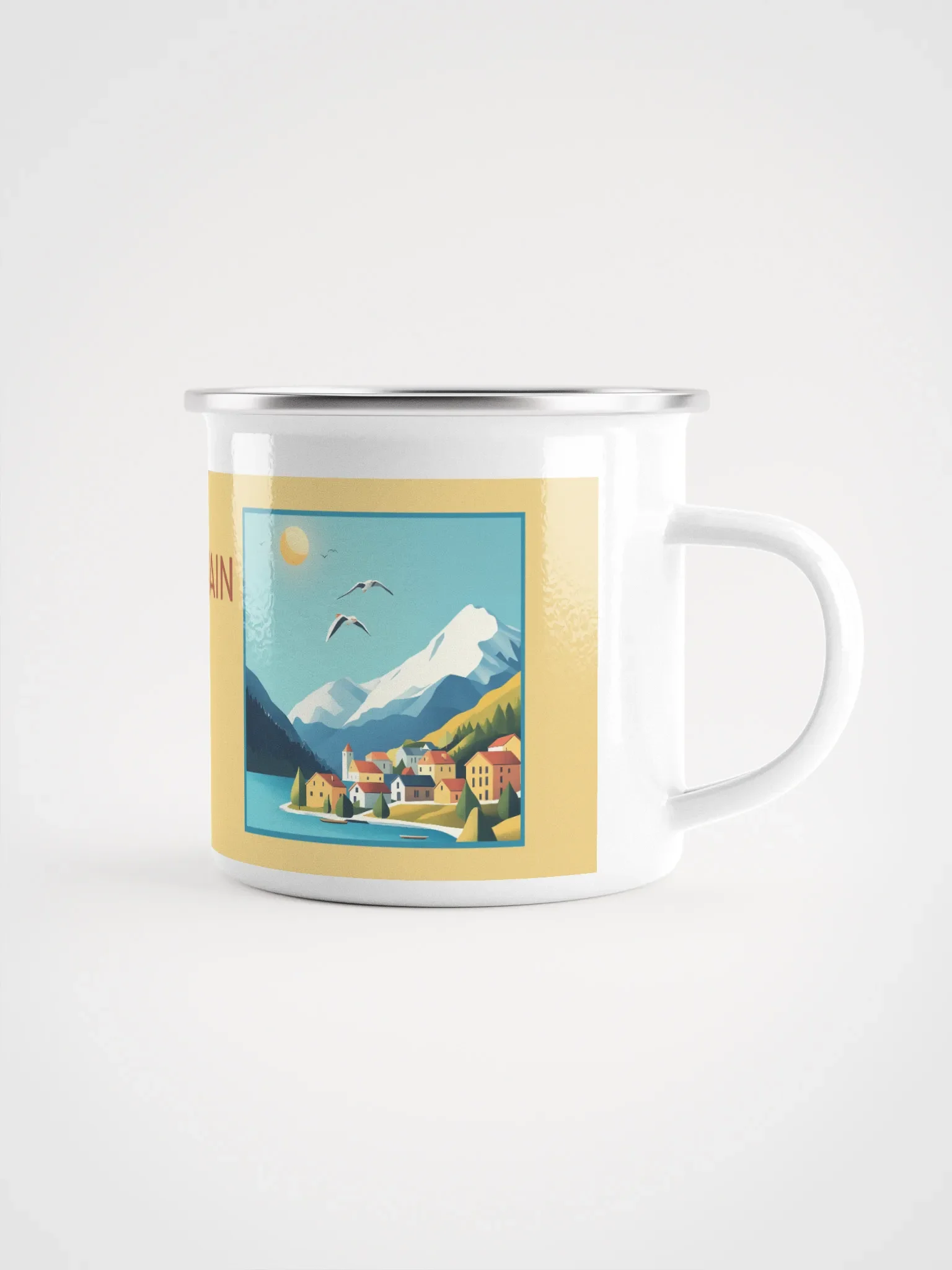 Tall Mountain Kiss County Enamel Mug product image (1)