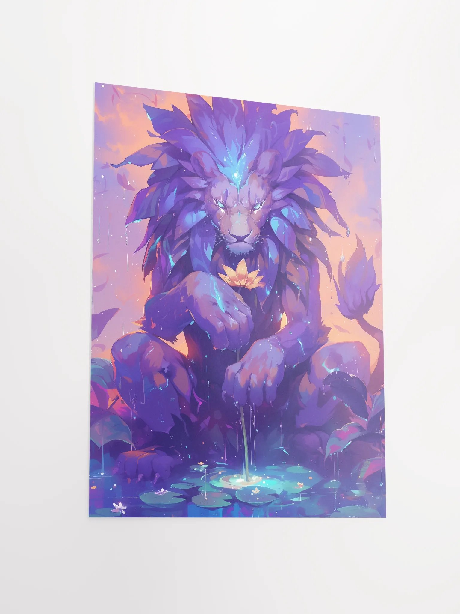 Majestic Lotus Lion Enhanced Matte Poster product image (5)