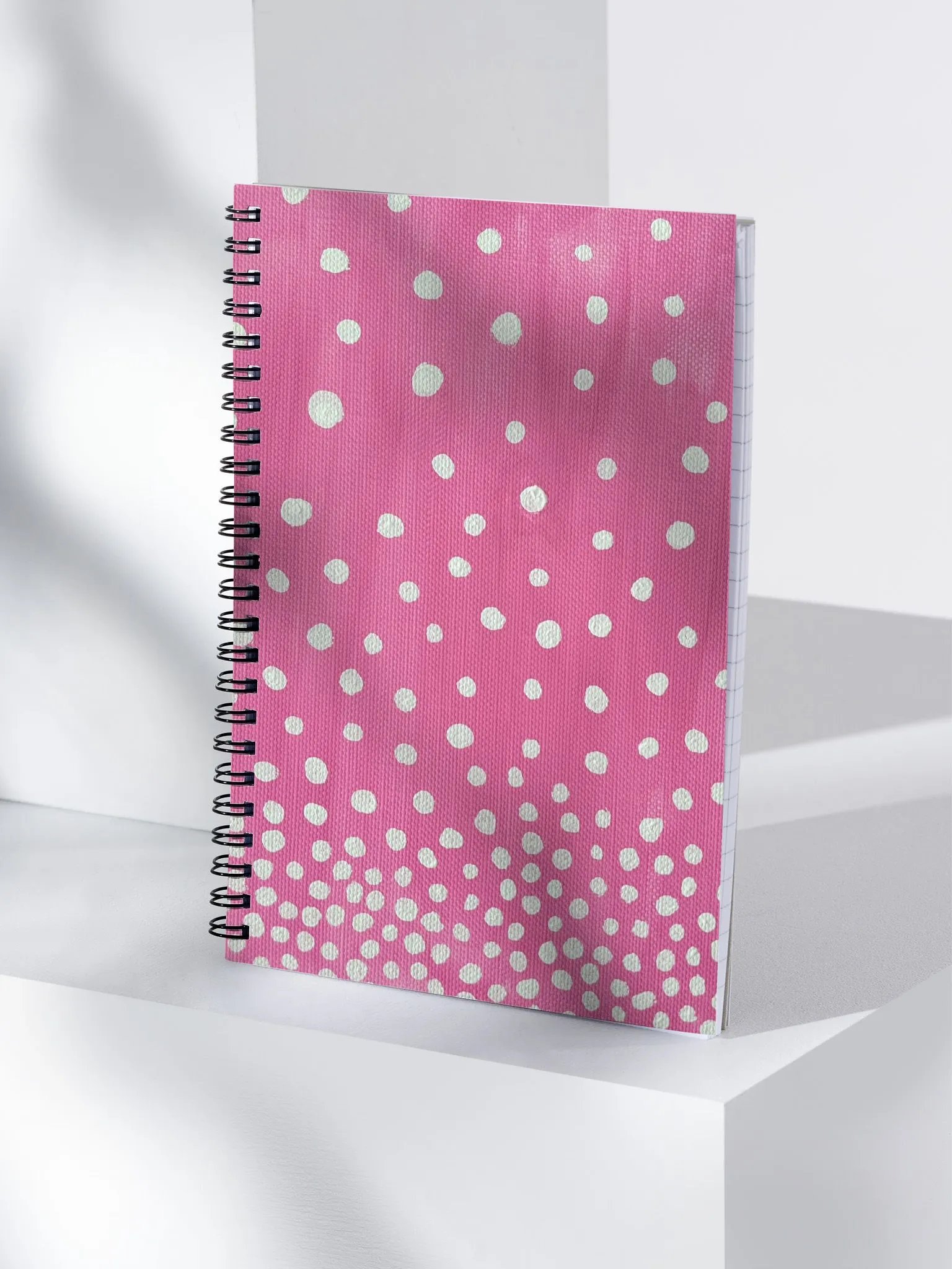 Pink with White Dots Spiral Notebook product image (4)