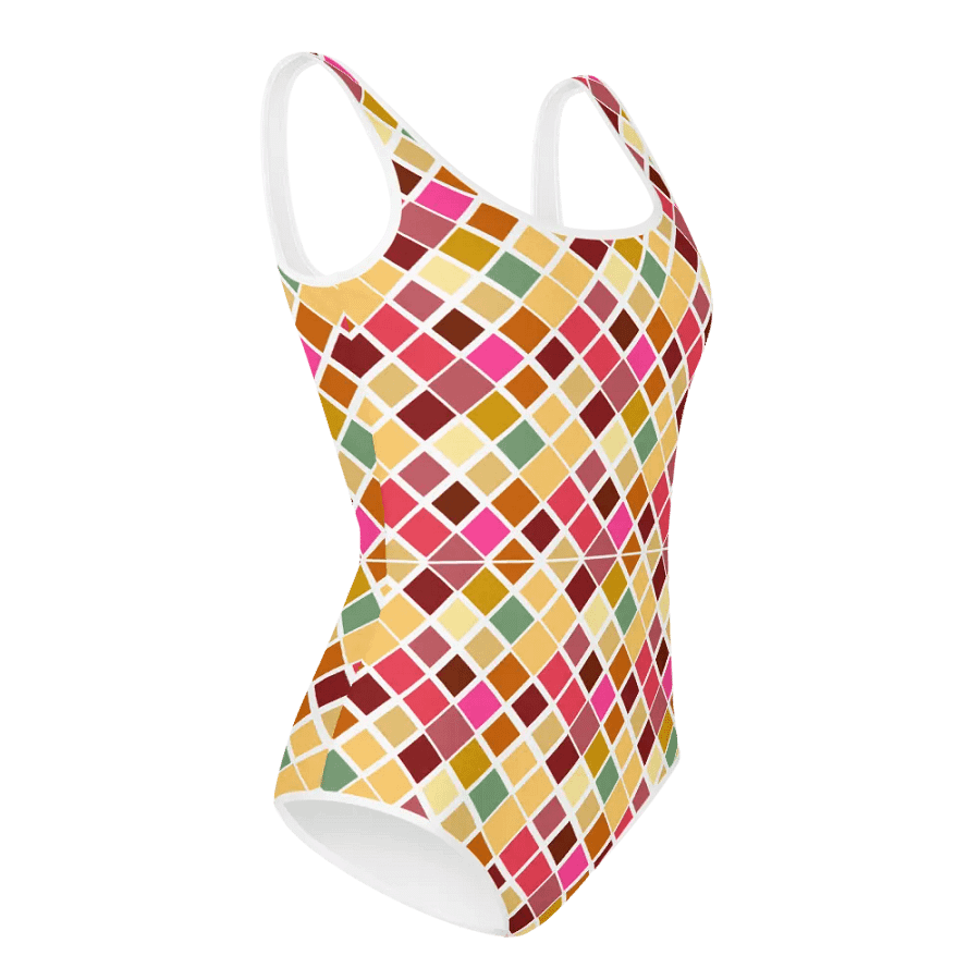 Colorful Square Patterns Youth Swimsuit - Ver 6 product image (3)