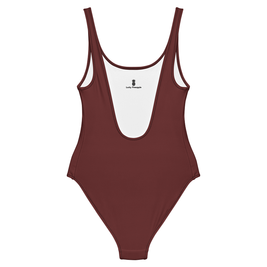 Auburn Red Brown Solid Color Retro Inspired Women's One Piece Swimsuit product image (2)