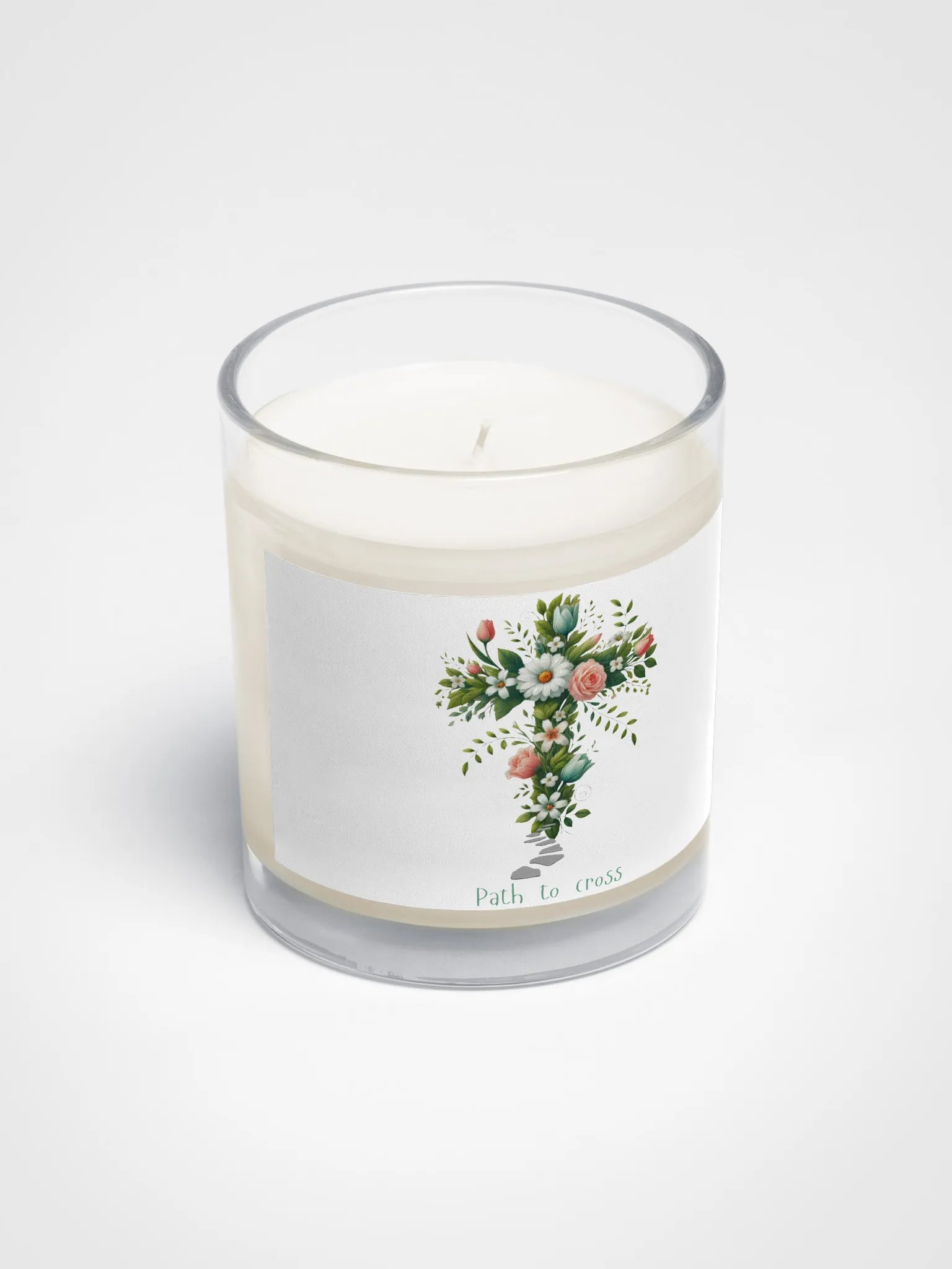 Floral Cross Soy Wax Candle product image (2)
