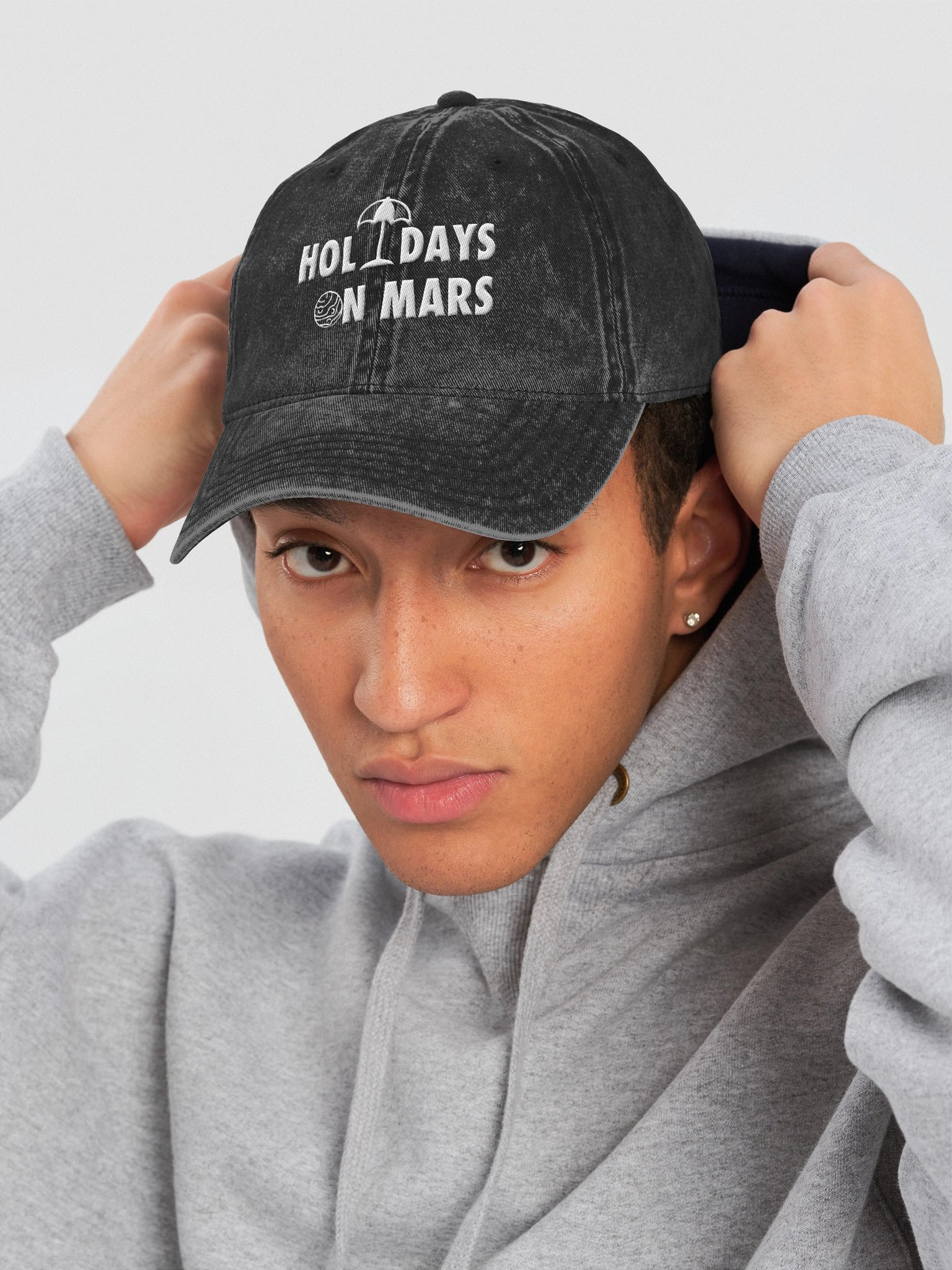 Holidays On Mars | Logo White Denim Hat product image (6)