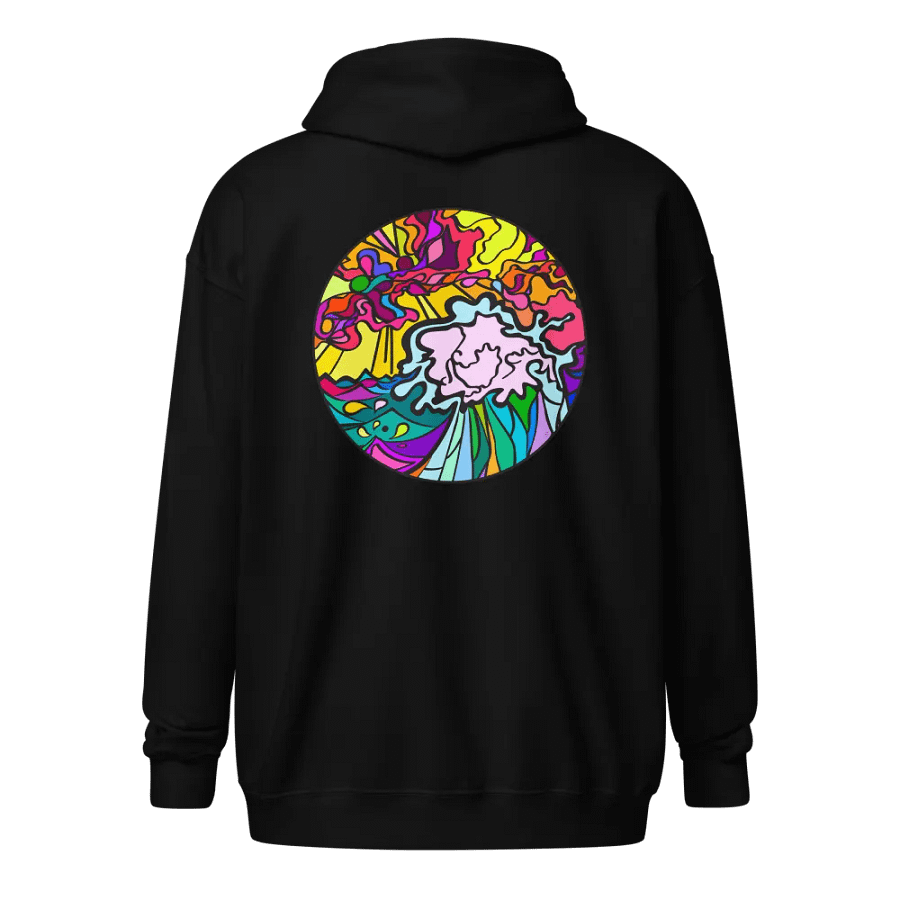 Vivid Swirl Unisex Zip Hoodie - Wave at Sunset product image (2)