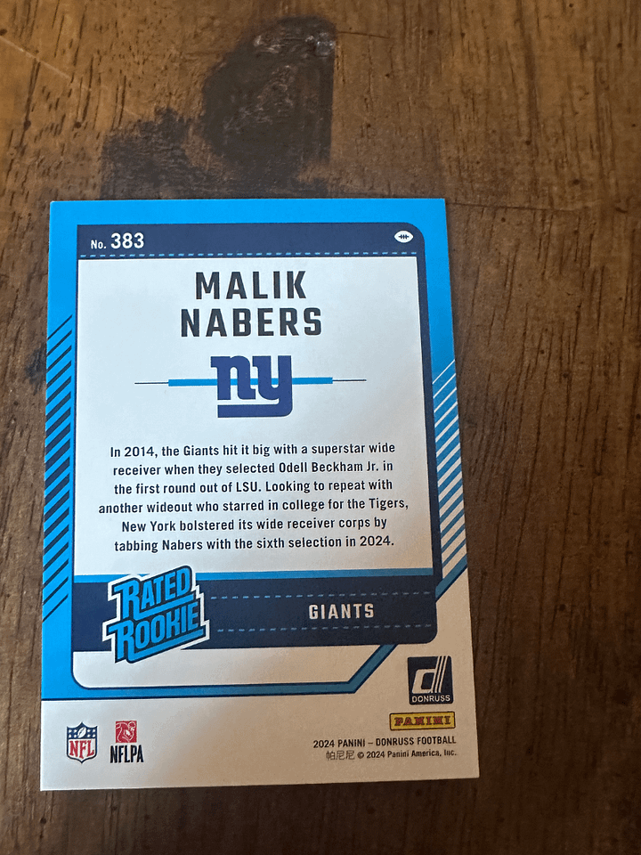 Rookie Malik Nabers product image (2)