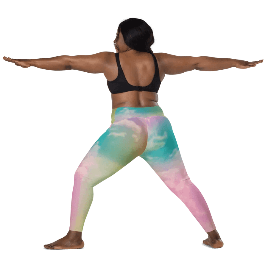 Blur cloud rainbow Design Leggings with Pocket - V11 product image (4)