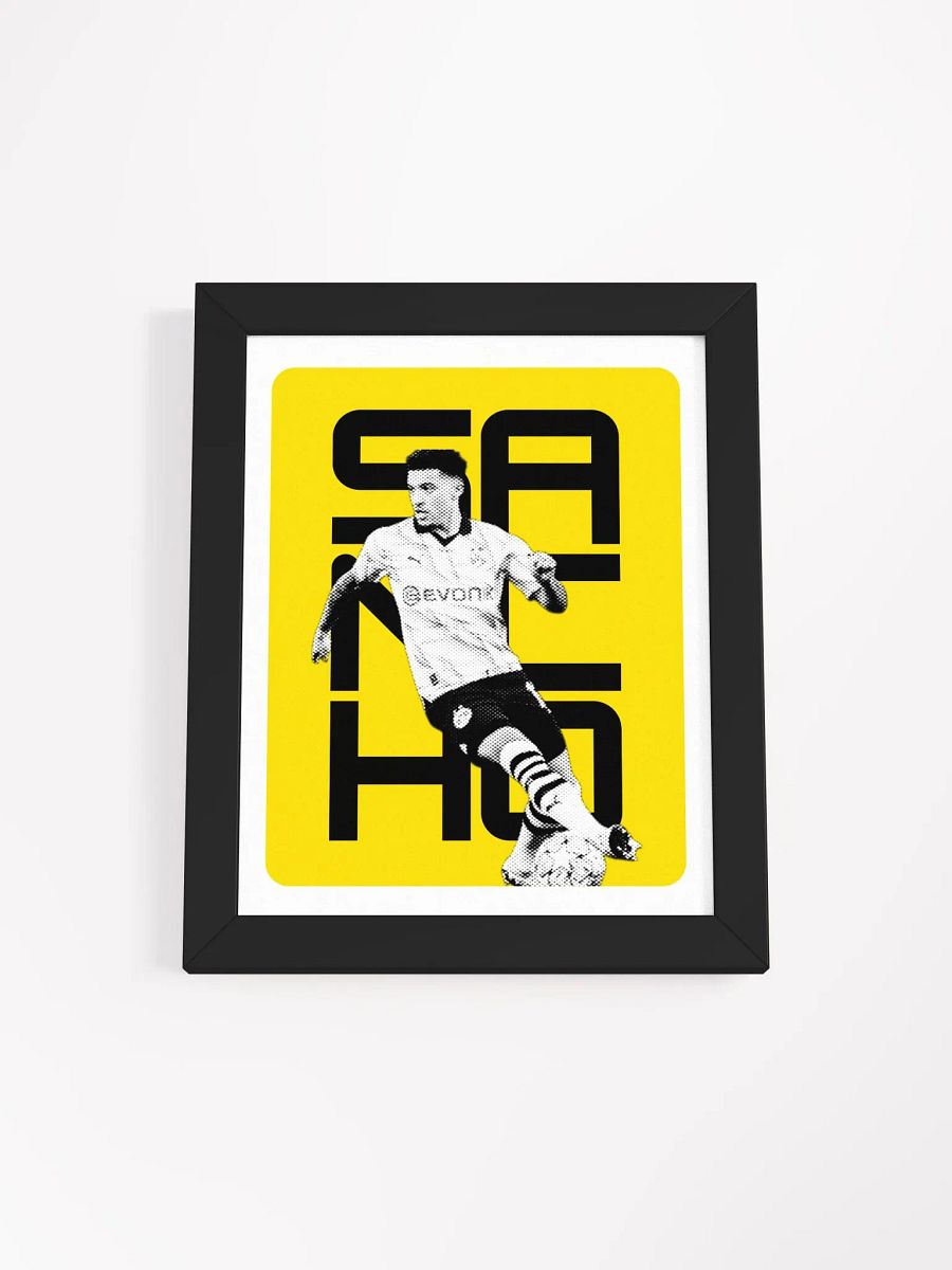 Jadon Sancho BW Borussia Dortmund Name Art Framed Print product image (3)