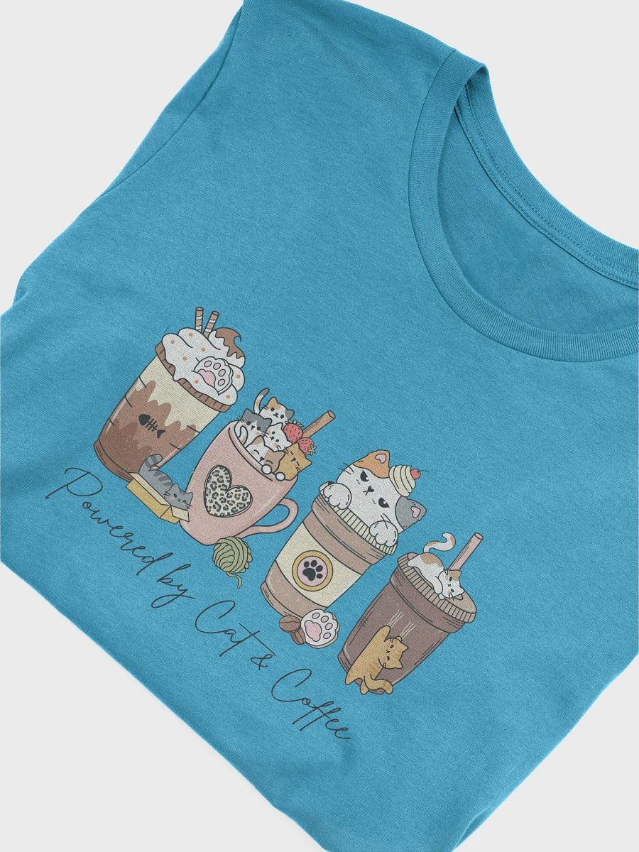 Powered by Cat & Coffee T-Shirt - Adorable Cat Lover's Gift product image (6)