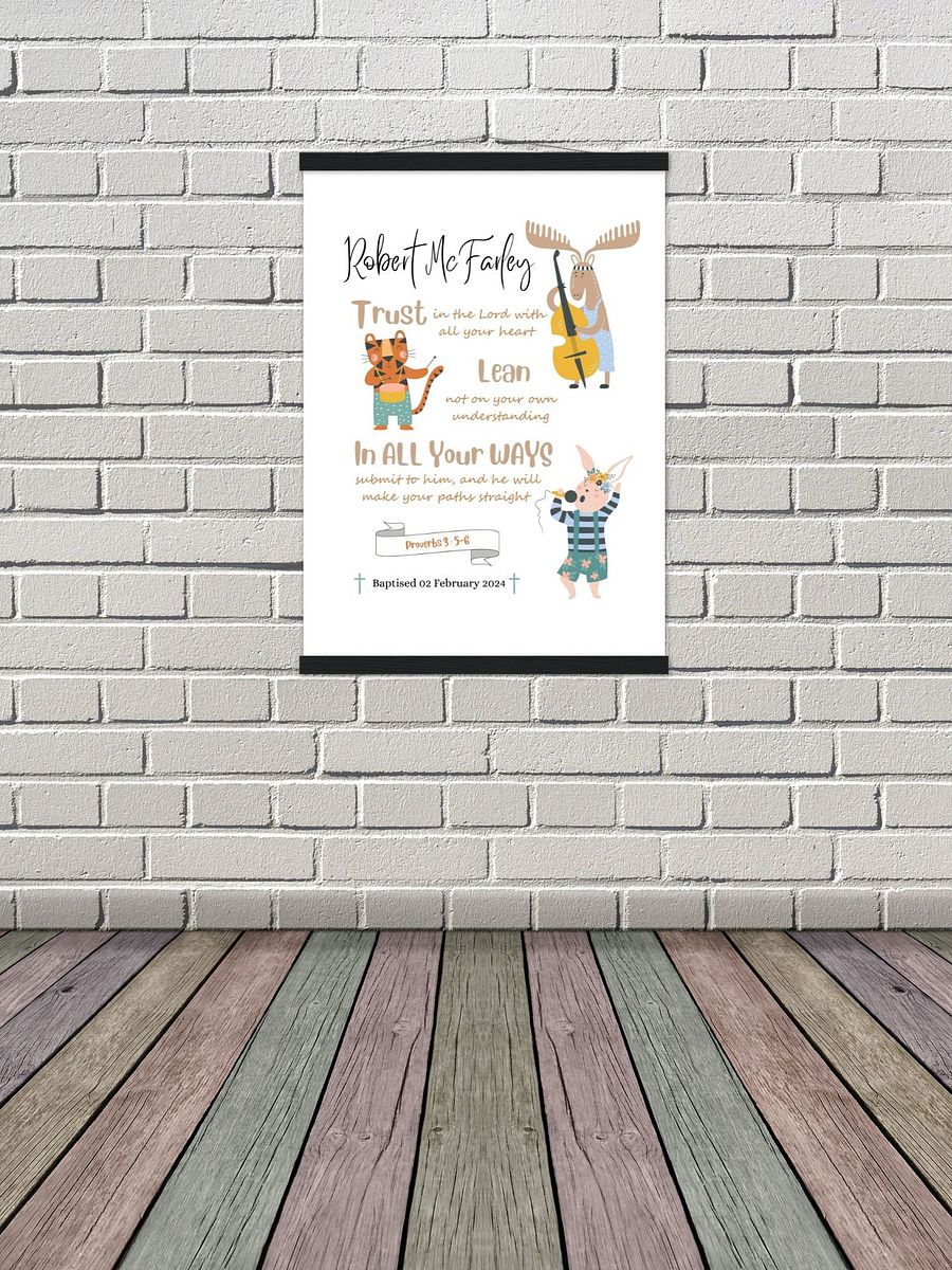 Funny Animals With Musical Instruments Baptism Canva Template product image (7)