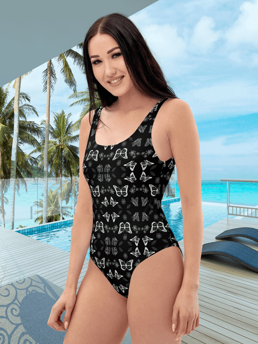 Black And White Butterfly Swimsuit product image (1)