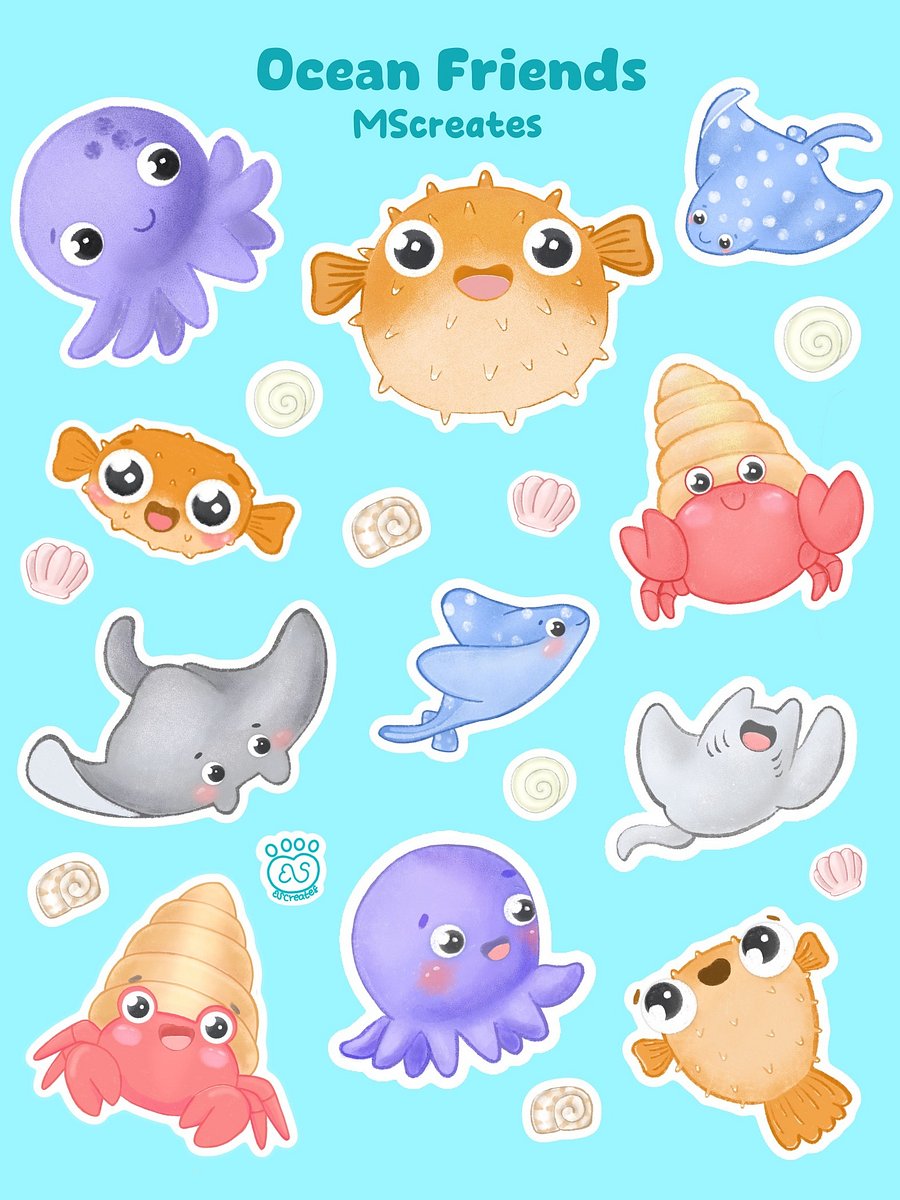 Ocean Friends Sticker sheet product image (1)