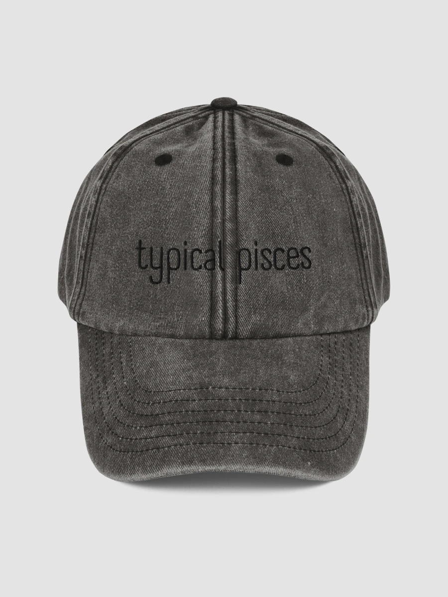 Typical Pisces Black on Black Vintage Wash Dad Hat product image (2)
