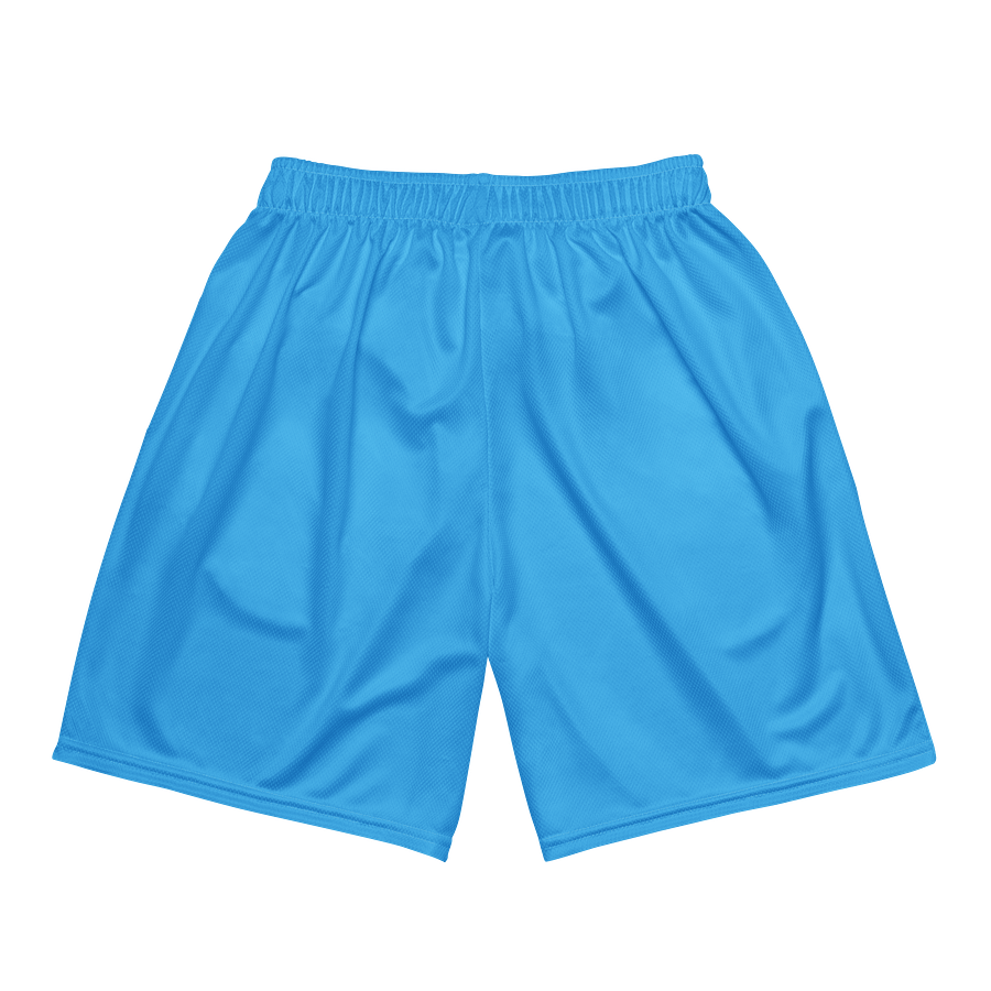 Women's | BRN.2C.C.™ Mesh Shorts | Coastal Cool Meets Sporty Style | Recycled Unisex Activewear 🌊🔥| White Logo on Deep Sky Blue product image (5)