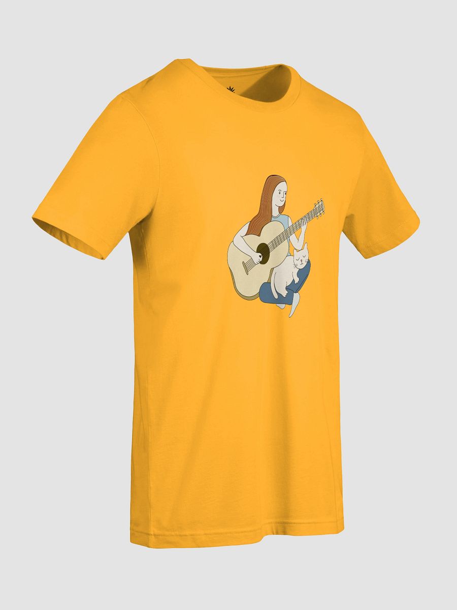 Woman Playing Acoustic Guitar and Her Cat Unisex T-Shirt product image (97)