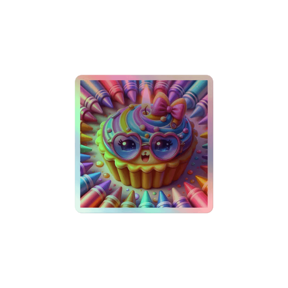 Whimsical Cupcake Holographic Sticker Set product image (1)