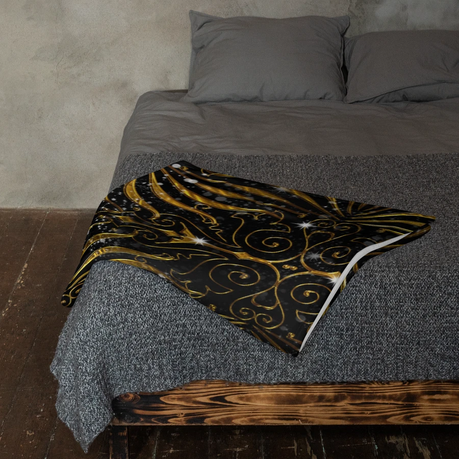 Black and Gold Victorian Sparkle Throw Blanket product image (23)
