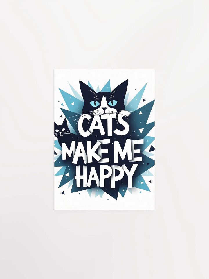 Geometric Cat Happiness Poster product image (3)