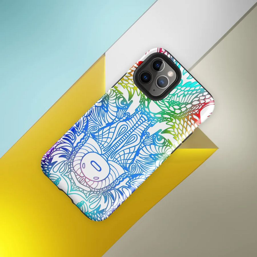 Wolf Head Blue Mandala Phone Case product image (8)