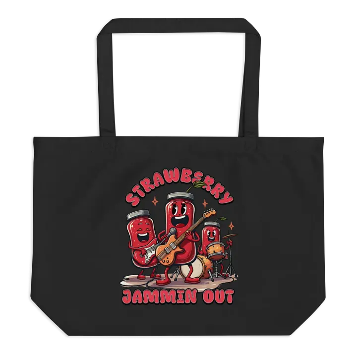 Strawberry Jammin Out Jars Organic Cotton Tote product image (1)