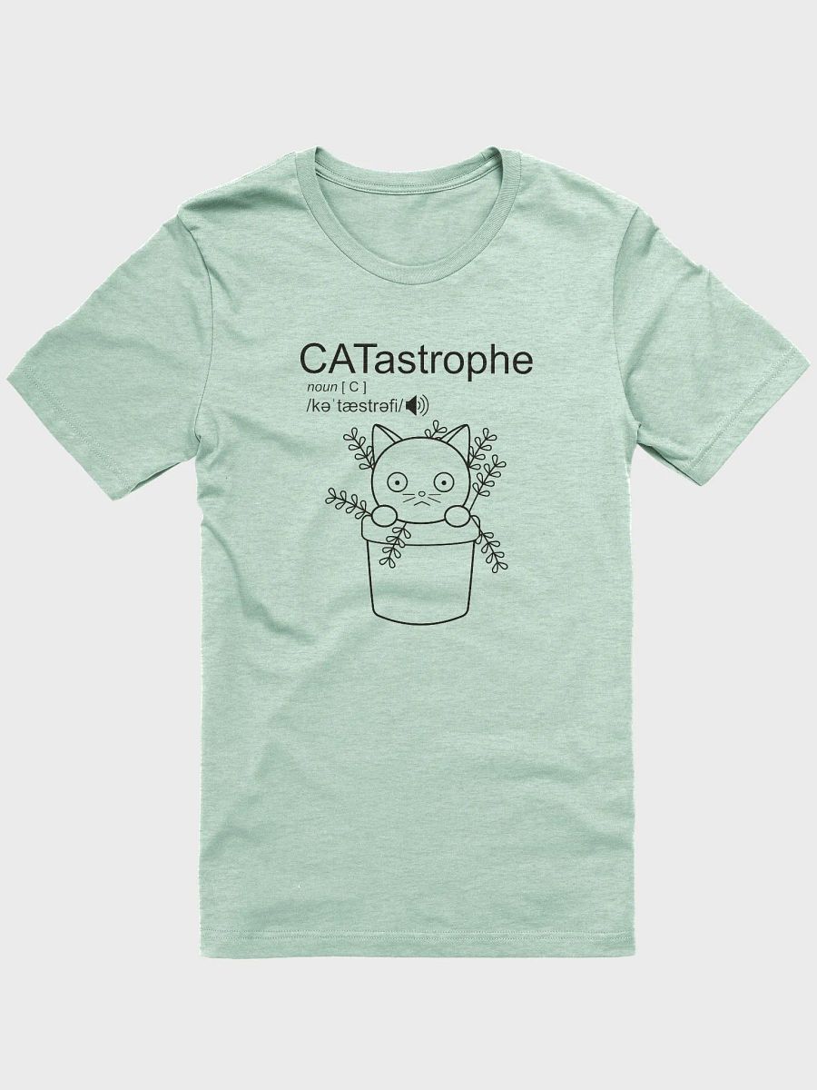 CATastrophe Unisex Tee, Cat in Plant Pot, Black Print product image (1)
