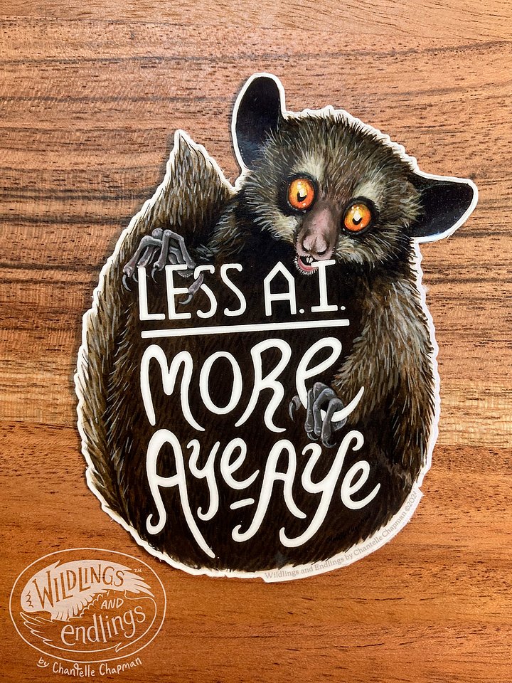 Aye-Aye Not A.I. - Individual Sticker product image (1)