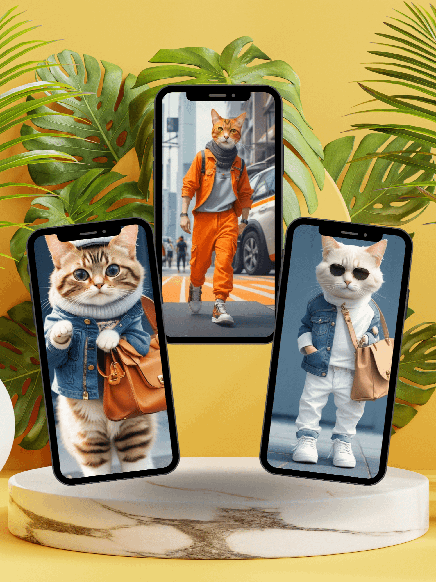Fashionista Cat Phone Wallpaper (Set of 12) product image (2)