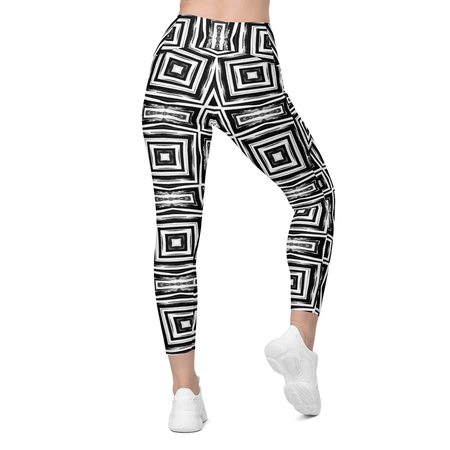 Abstract Monochrome Repeating Pattern All Over Print Ladies Leggings product image (11)