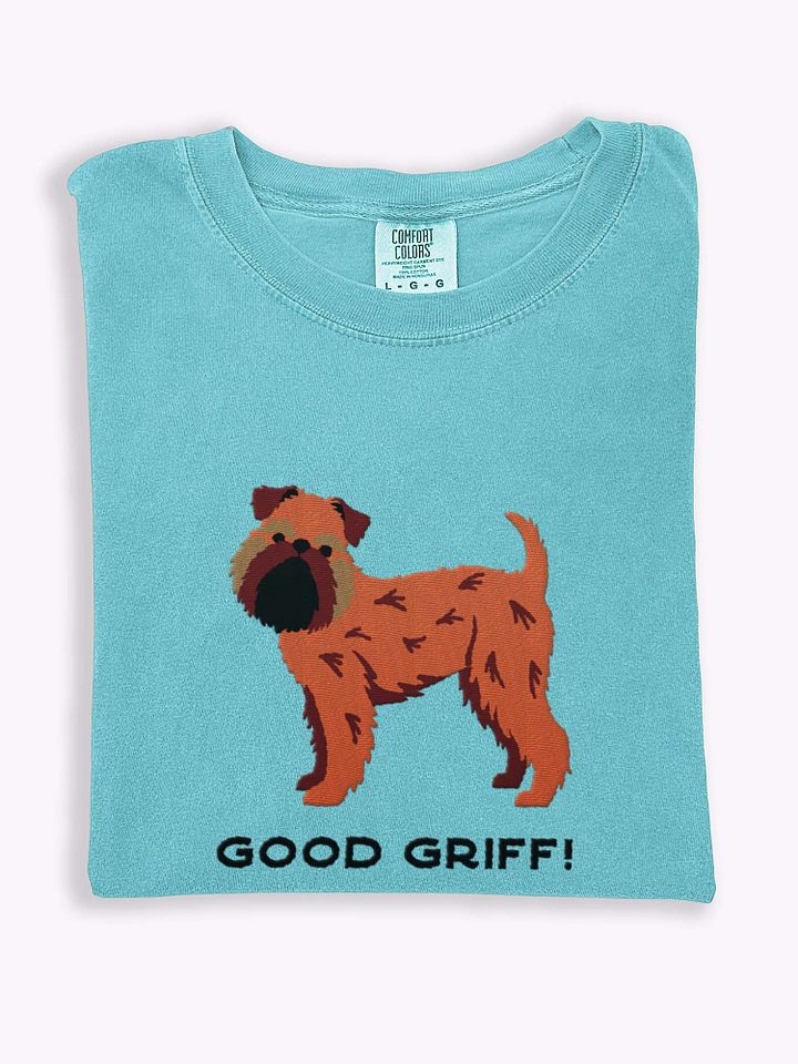 Good Griff T-Shirt(Embroidered) of a Brussels Griffon(Red) product image (1)