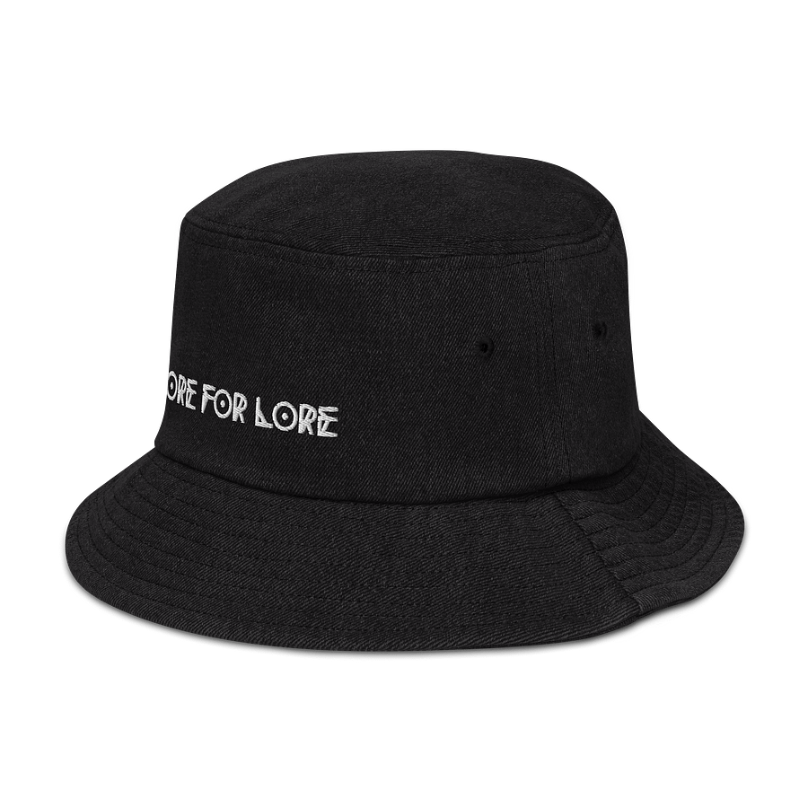 Whore for Lore Embroidered Denim Bucket Hat product image (6)