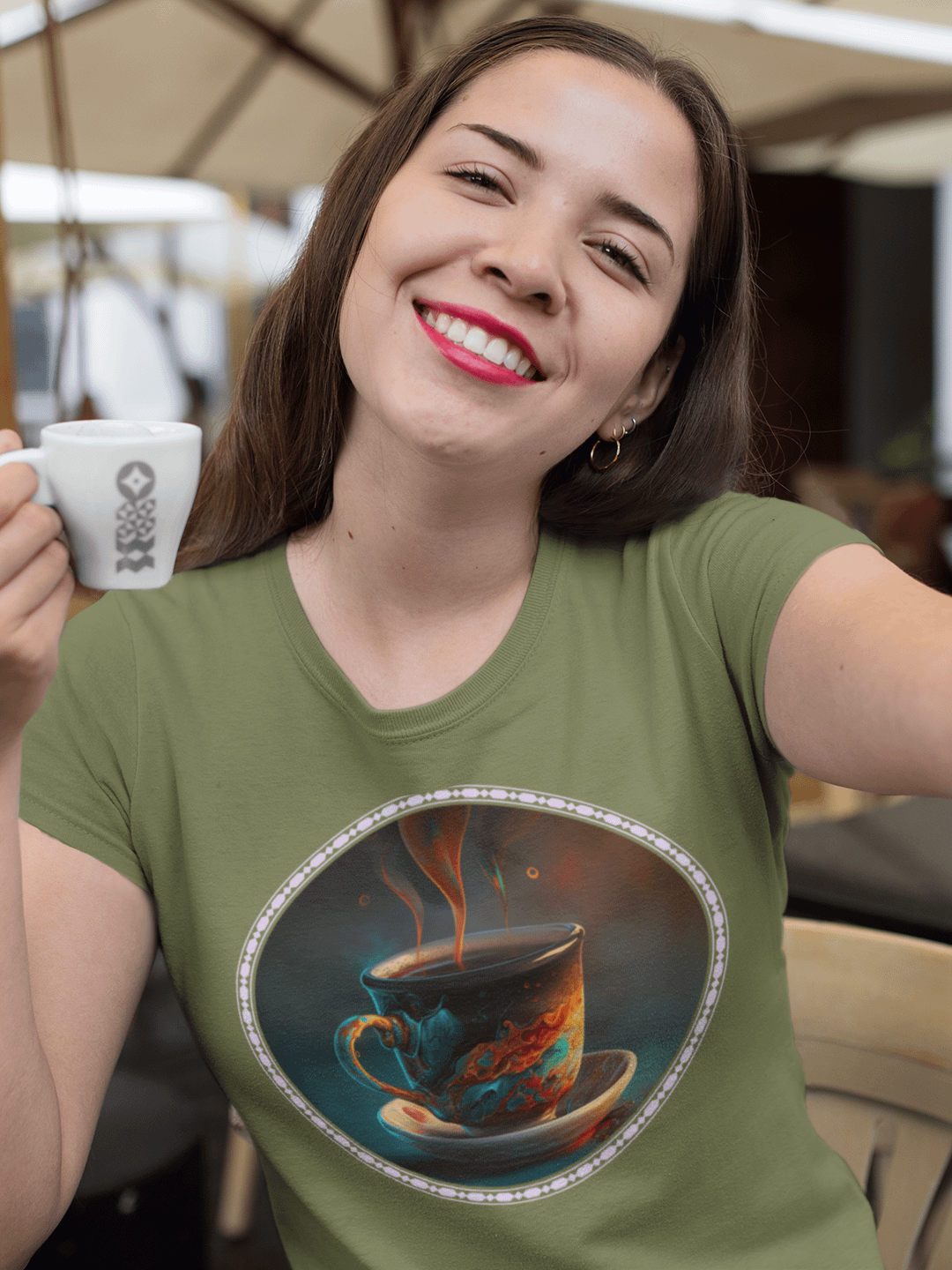 Coffee Swirls Hot Beverage T-Shirt product image (2)