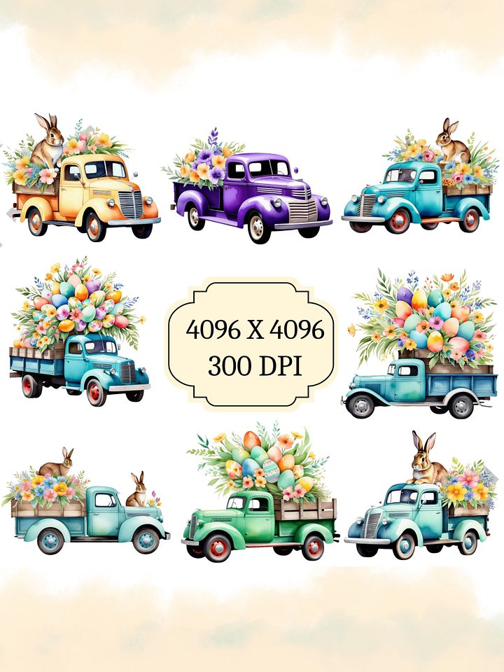 40 Easter Truck Clipart Bundle product image (2)