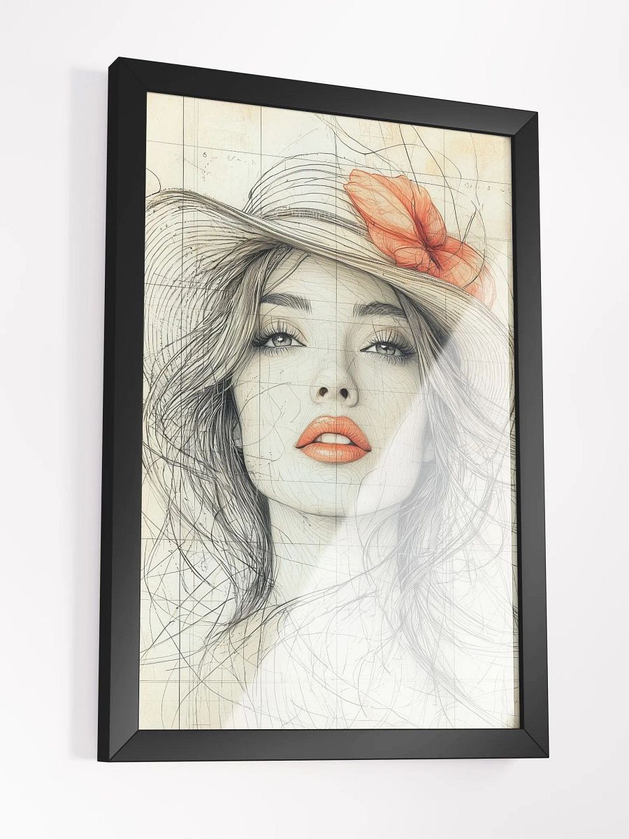 Retro Bloom: Vintage-Inspired Portrait Art Print product image (3)