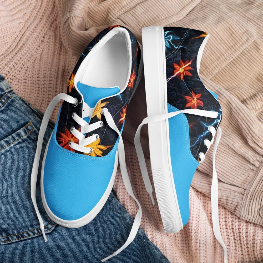Electric Blooms Lace-Up Canvas Shoes product image (9)