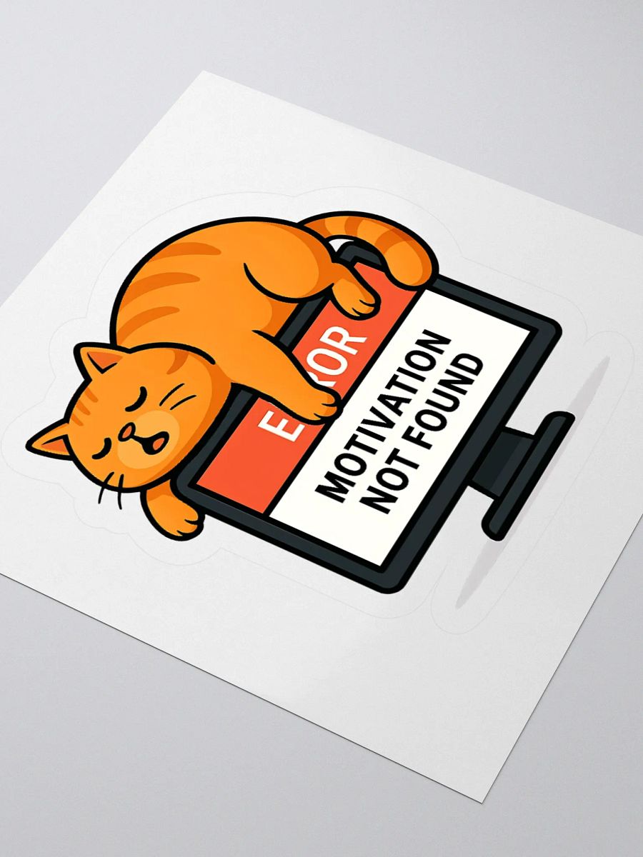 Motivation Not Found Cat Kiss Cut Stickers product image (9)