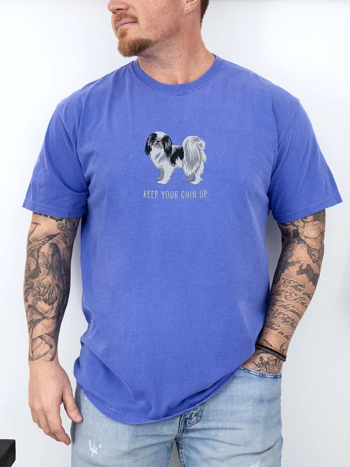 Keep Your Chin Up T-Shirt(Embroidered) of a Japanese Chin product image (2)
