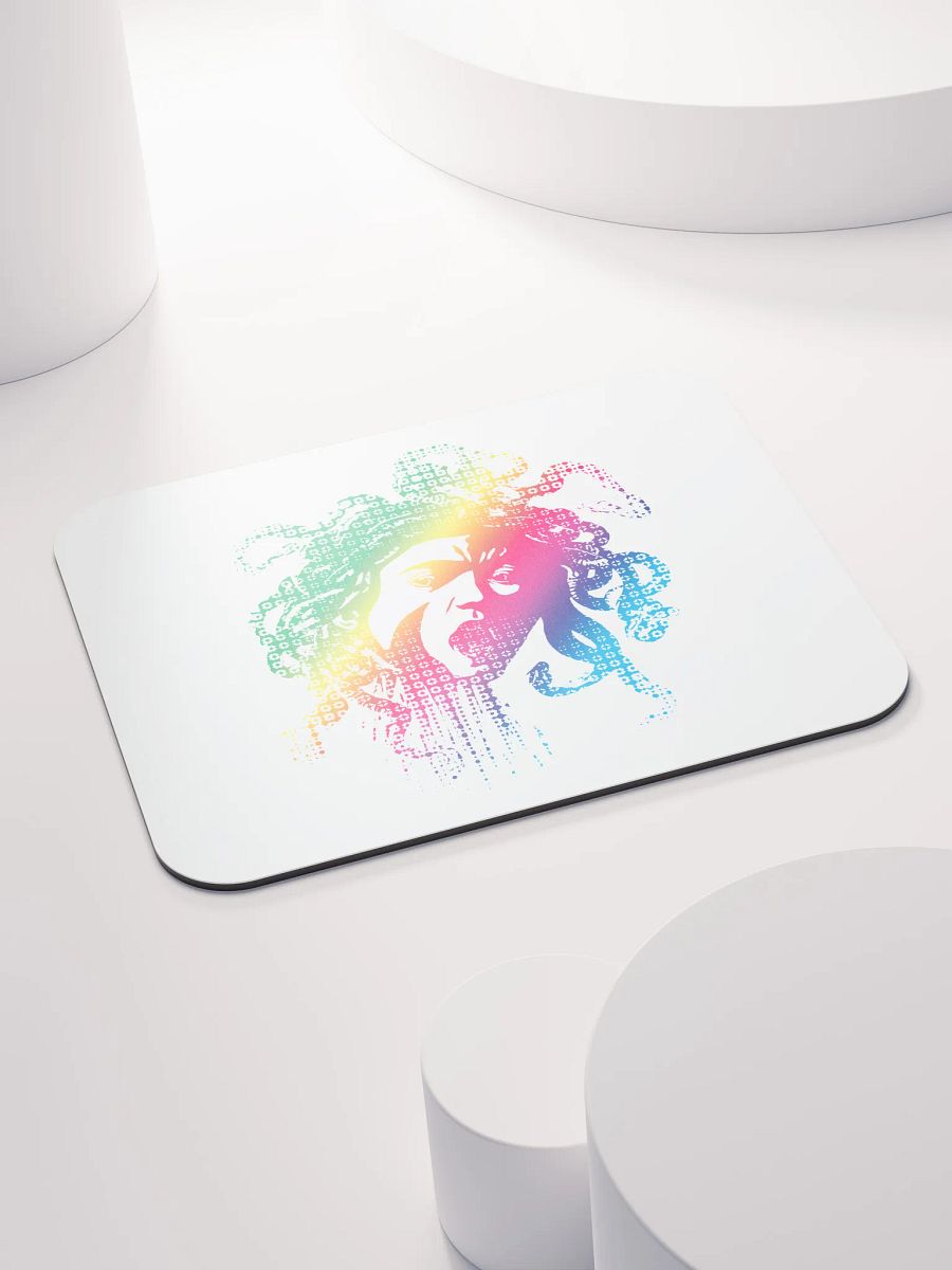 Rainbow Halftone Medusa on White - Mouse pad product image (4)