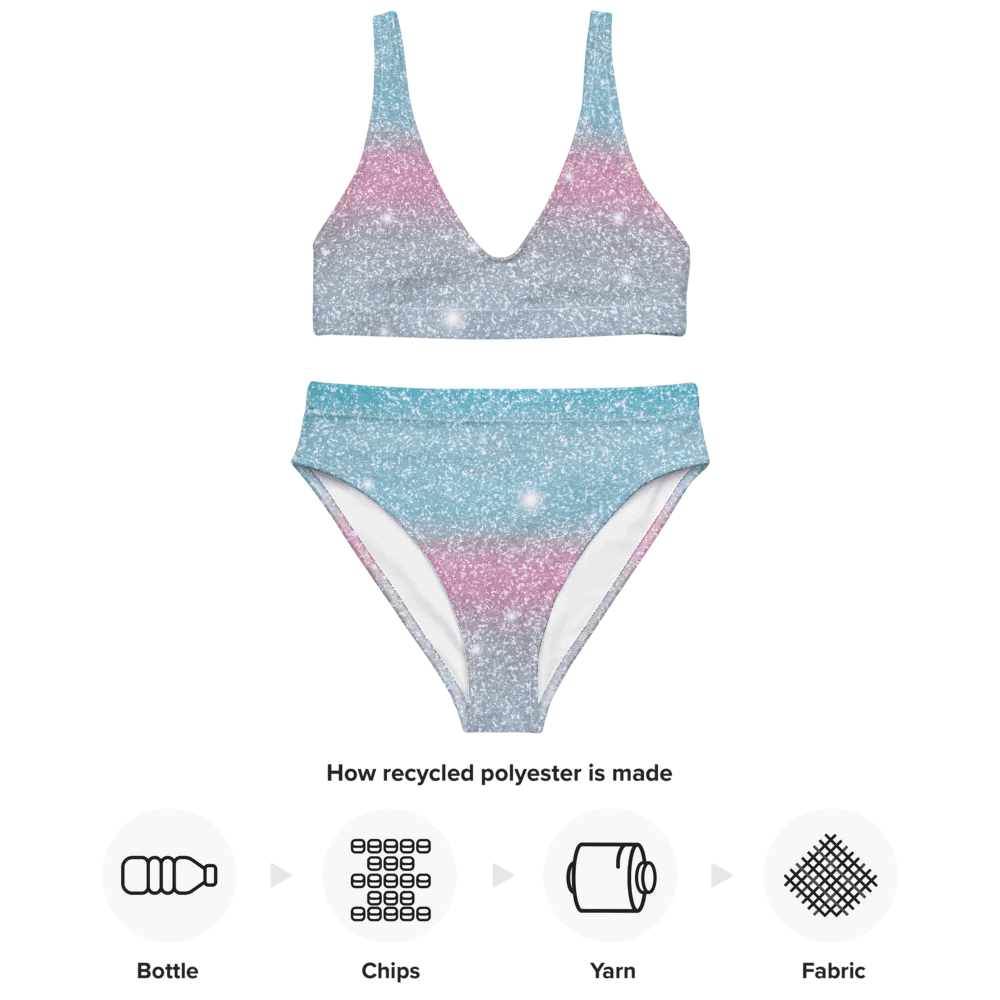 Glitter Unicorn Texture Design High Waisted Bikini (4) product image (4)