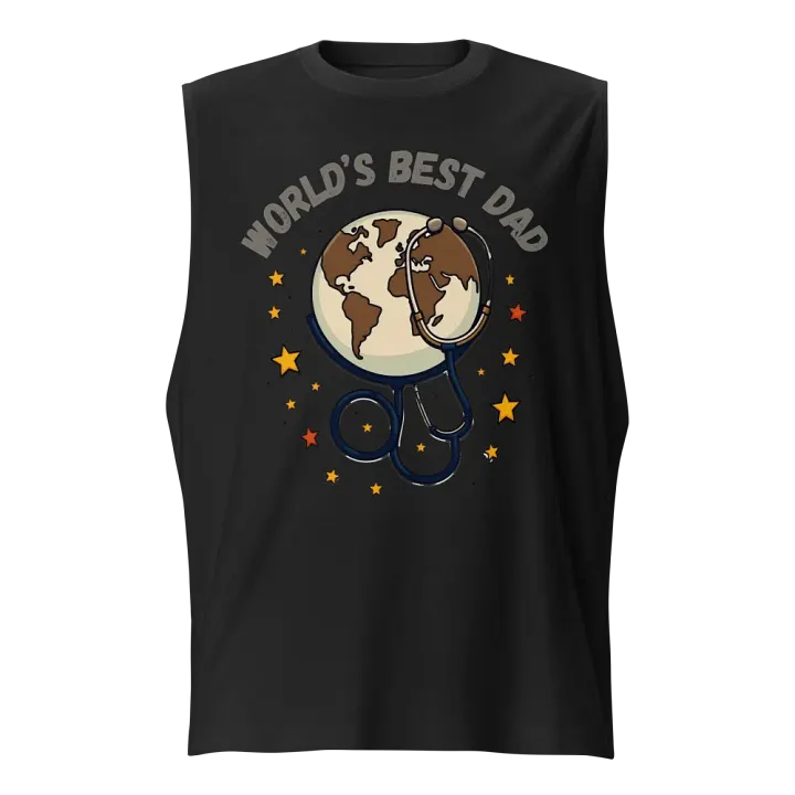 World's Best Dad Globe Stethoscope Muscle Tank product image (1)