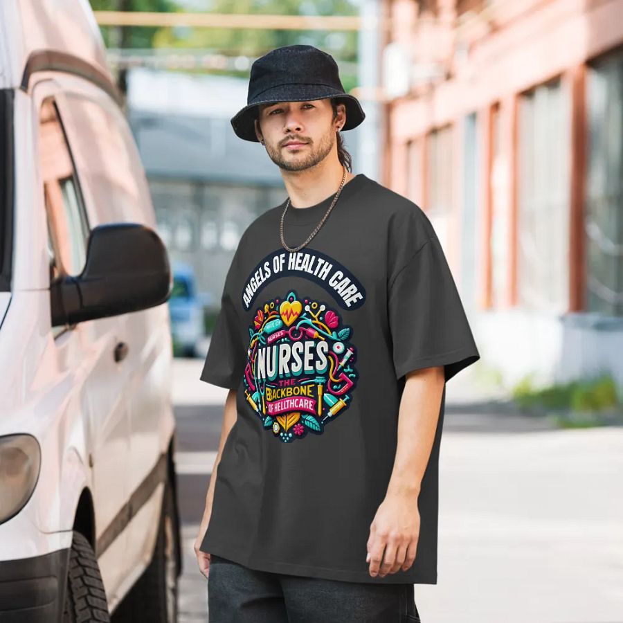 Nurse Tribute Oversized Faded T-Shirt product image (9)