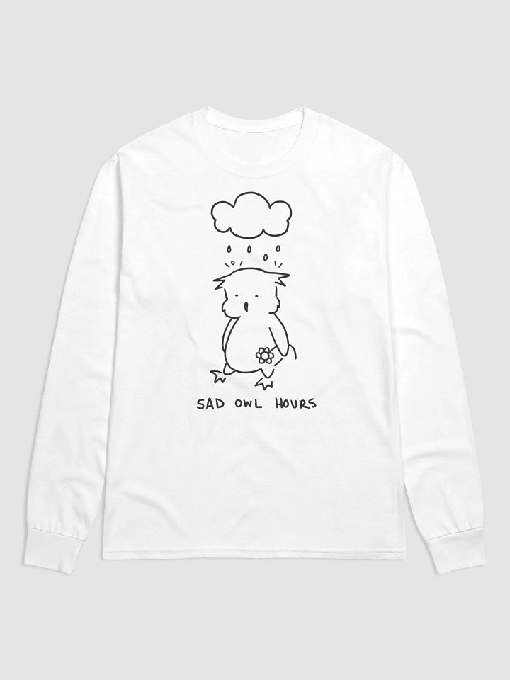 Sad Owl Hours Champion Long Sleeve T-Shirt (White) product image (1)