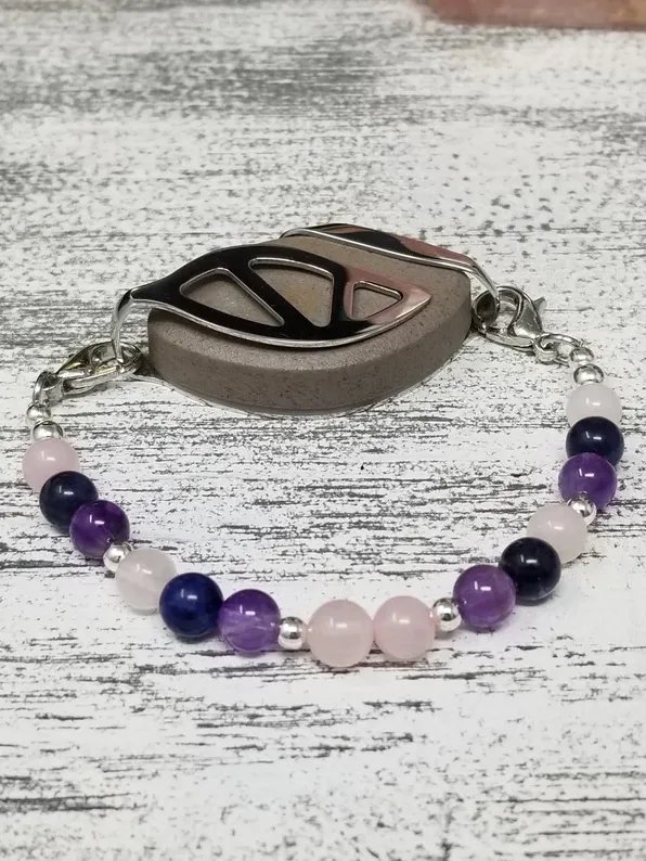 Weight Loss Bracelet | Amethyst, Rose Quartz & Sodalite | Handmade Accessory for Bellabeat Leaf Urban & Ivy product image (2)