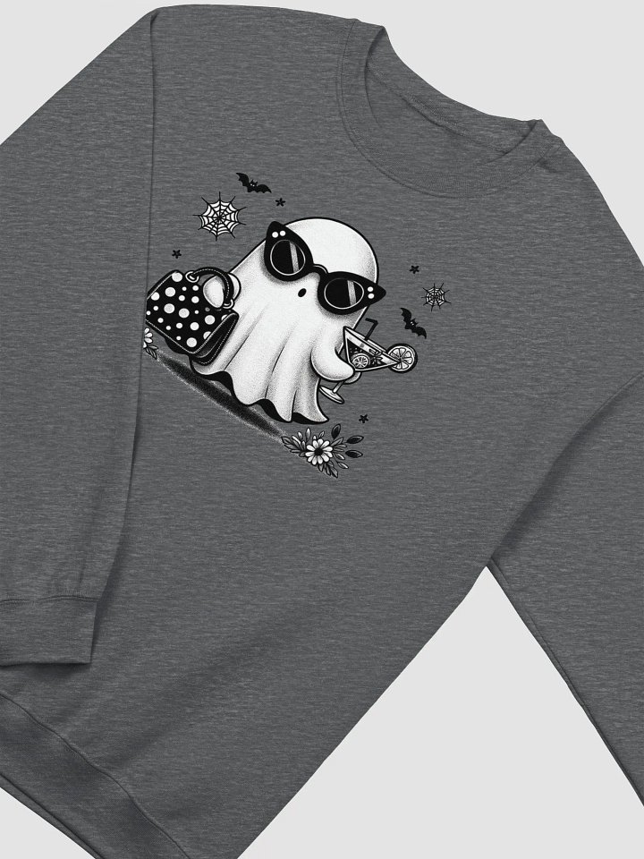 Halloween Ghost With Drink and Purse Long Sleeve Unisex Sweatshirt product image (16)